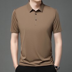 여름 남성 루즈핏 반팔티셔츠 얇은 상의 남성 캐주얼 칼라넥 반팔티