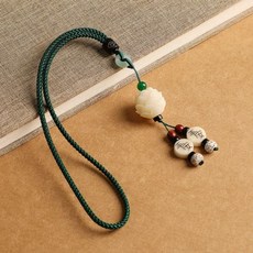 로우터스 보리 연꽃 불교 차량걸이 룸미러 장식, 초록색, 1개