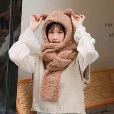 블랙핑크 제니 곰돌이 모자 뽀글이 공항패션 kkbw1