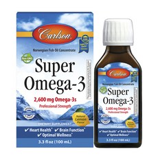 칼슨랩스 슈퍼 오메가-3 2600mg 내추럴 레몬, 100ml, 1개