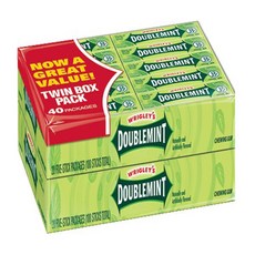 Wrigley's 리글리 더블민트 껌 미국껌 Doublemint Gum (5스틱 40팩), 1개
