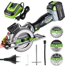 W125231VK| WORKPRO 20V 무선 미니 원형 톱 4500RPM 충전식 절단기 전동 전기톱 목공구, 1세트