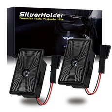 SilverHolder 프리미어 테슬라 프로젝터 키트 2024 업그레이드 퍼들 라이트 도어 LED 로고 프로젝터 퍼들 라이트 테슬라 모델 3 모델 S 모델 Y 모델 X와 호환, 1개