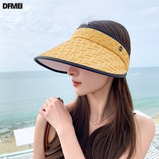 DFMEI 여름 래쉬가드 비치 빈 천장 캡 햇빛 가리개 얼굴 드러내기 작은 모자 야외 선캡