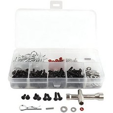 GDOOL 270pcs 범용 RC 나사 키트 나사 구색 세트 Traxxas Axial Redcat HPI Arrma Losi 18 110 112 116, 단색_One Size, 단색_One Size, 단색