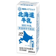 설인 메그 밀크 홋카이도 우유 200ml 종이팩×24개입, 24개