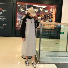 V474 여성 가을 루즈핏 맨투맨 원피스 임부복 데일리