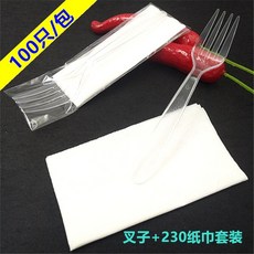 파티용 투명 일회용 포크 바비큐 스틱 홈 다이닝 음식 케이크 과일 식기 로트당 100 개, 100개, 03 packing Paper napkin