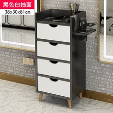 코스토프 서랍형 헤어숍 수납장 미용실 사물함 미용도구 수건장, 블랙 화이트_표준