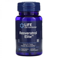 Life Extension 레스베라트롤 엘리트 100mg 30개 채식 캡슐, 1개, 30정 - 알파비사보롤