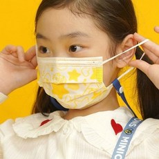 미니언즈 3중구조 일회용 덴탈마스크 소형 50매 주니어 어린이 유아 키즈 마스크, 1개