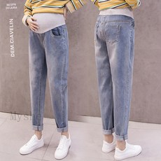 Myshe 여름 임부복 빅사이즈 편안한 여성용 9부 청바지 BRSQi4 YSZ714nz02