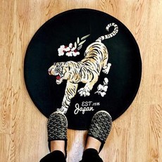 호랑이 담요 러그 카페트 카펫 아이디어 계일 요코스카 오사카의 동물 매트한 기숙사 침실 거실 둘레의 거리 무료 배송입니다, 01 60x60cm, 02 사각형