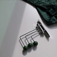 벽걸이 붙박이형 월 후크 회전 행거 코트 후크 피팅 룸 옷장, 1세트, 03. 다크그린 후크 3개