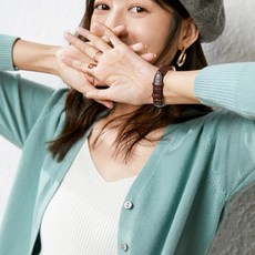 생활도움 20 가을 겨울 여성 니트 카디건 캐주얼 브이넥 쇼트 코트 얇은 무지 싱글 니트