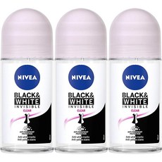 [니베아 데오드란트 일본직구] 대량 구매 세트 Nivea 니베아 여성용 제한 데오드란트 롤온 Black White Invisible Clear 50ml×3개 해외직송품, 3개, 50ml