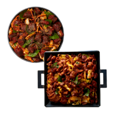 [왕십리모듬세트] 왕십리야채곱창 2인분 + 깻잎매콤순대볶음 2인분 밀키트 캠핑 음식 요리, 1개