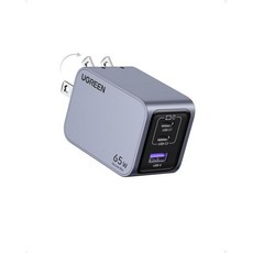 유그린 넥소드 프로 65W USB C 충전기 맥북 프로에어 M2용 3포트 미니 컴팩트 접이식 PPS GaN 패스트월 블록 픽셀북 델 XPS 아이폰 15 프로14 갤럭시 S24