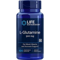 [수입] 라이프익스텐션 L-글루타민 500mg 채식 캡슐 100개, 수량, 상세참조