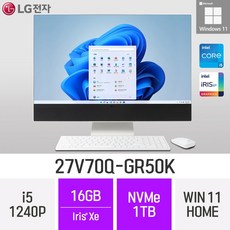 LG 일체형PC 27V70Q-GR50K 윈도우11 27인치 인텔 12세대 사무용 인강용 재택근무용 일체형PC