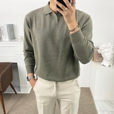 구스마켓 부드러운 남성용 스판 긴팔 카라 니트 티셔츠 리뷰후기