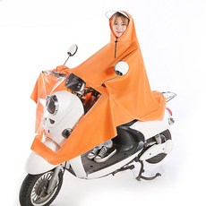 튼튼한 전기 자동차 비옷 스쿠터 오토바이 두꺼운 단일 및 이중 사람 자전거, 4XL, orange