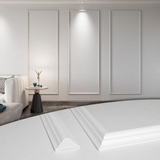 아트3d 프리컷 벽 몰딩 세트 6개 내부 장식 거실 침실 액센트 벽용 바로 조립 가능한 웨인스코팅 패널 - 접착제와 함께 설치 상단 3개 바닥, White: Style 3