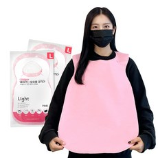 웨어리스 일회용 앞치마 100매 / 식당 손님용 앞치마, 핑크, 1세트
