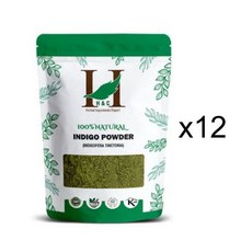 H&C 인도 천연 인디고 가루 파우더 (100gx3ct) 4팩 총12ct, 12개