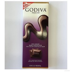 고디바 Godiva Cacao Dark Choclate 72% 카카오 다크 초콜릿 3.1oz(90g) 5팩, 5개