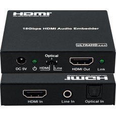 DVDO 4K HDMI 오디오 임베더 | 디지털 광학 또는 아날로그 스테레오 오디오에서 출력으로 신호 내장 10비트 HDR 패스스루 지원