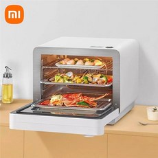 가정용 미니 오븐 전기 복합 레인지 생선 제빵 베이킹 소형 멀티 오븐기 xiaomi mijia 스마트 찜 전자 3 층 30l 용량 스팀 로스트 튀긴 스튜 요리 기계 구이 45, 하얀색, 유럽 연합