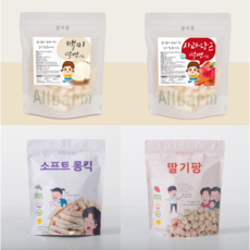 올바름 떡뻥 쌀과자 유기농 아기 과자 돌아기 간식 스틱, 팡, 딸기, 1개