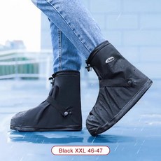 방수 장화 커버 실내 야외 비 오는 미끄럼 방지 보호대 신발, 없음, 4) Black XL 43-45
