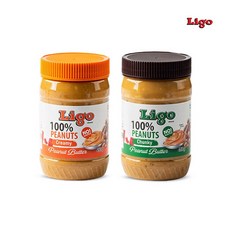 [리고] [LIGO] 100프로 땅콩버터 총 2병 (크리미 453g * 1병+ 청키 453g * 1병)