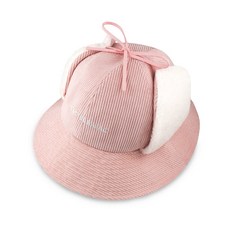 까스텔바작 여성용 골프 코듀로이 리본 귀도리 벙거지 CSW-169, 핑크, 1개