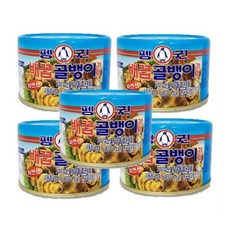 [김여사마켓]안주맛집!!! 펭귄 자연산 배꼽 골뱅이 캔 통조림, 5개, 140g