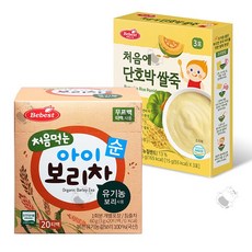 베베스트 처음에 쌀죽 + 아이차, 1세트, 105g, 단호박죽+아이보리차20티백