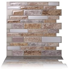10-Sheet Peel and Stick Self Adhesive Removable Stick On Kitchen Backsplash Bathroom 3D Wallpaper Tiles in Polito Fresco, 본상품