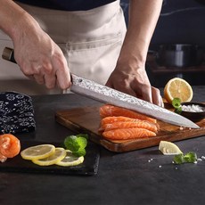 해외직구 AUS-10 67 층 다마스커스 사시미 칼 버드 나무 생선 필렛 초밥 칼 고기 커터 연어 슬라이스, AUS-10 67 층 다마스커스 사, 9 inch Japan AUS-10