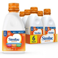 시밀락 유당 민감성으로 인한 소란스러움과 가스를 위한 Similac 민감성 유아용 조제분유 946ml 6팩, 945ml
