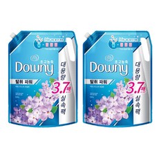 다우니 7일 탈취파워 초고농축 섬유유연제 레몬그라스와 라일락 리필, 2.6L, 2개