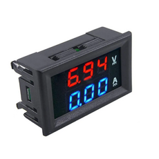 미니 DC 전압계 전류계 4.5-30V 0-a 디지털 VA 볼트 암페어 미터 전압 전류 측정 레드 블루 LED 테스터, 1개