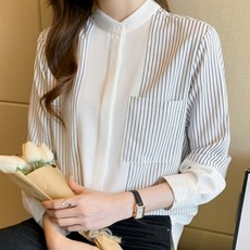 허그허그 / 이블 차이나 카라 캐주얼 블라우스