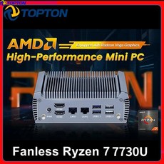 미니PC 팬리스 AMD 게임용 컴퓨터 방화벽 소프트 라우터 라이젠 7 7730U 8 코어 16 스레드 윈도우 11 2 랜 HDMI20 NVMe WiFi6, 없음, 없음, 13) 16GB DDR4 1 NVMe  Ryzen 7