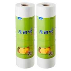 크린랩 크린랲 롤백 (특특대) 40cm x 50cm 3KG 비닐봉투 위생봉지 롤팩 대용량 일회용품 음식물/위생/포장/마트/친환경/업소/식당, 2개