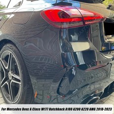 벤츠 벤츠 A 클래스 W177 해치백 A180 A200 A220 A35 A45 AMG 2018-2023 리어 범퍼 스포일러 사이드 카나드 에어 벤트 튜닝 유광 Black, 카본 룩