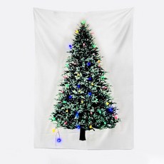 어가네닷컴 크리스마스 트리 컬러 전구 장식 패브릭 커튼 문가리개 인테리어 포스터 3size
