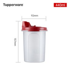 타밈스토어 타파웨어 양념통 플라스틱 소스병 Tupperware 냉장고 레드 오일병 4P 기름통 사각, 440ml, 4개