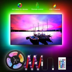 6.6Ft LED TV 백라이트 RGB TV 스트립 조명 키트 40인치-75인치 TV용 USB 전원 바이어스 조명 홈 시어터 및 PC 모니터, 1